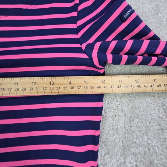 Saint James‎ Navy Pink Stripe Boat Neck 3/4 Sleeve Top Women's Size US 6 - Picture 6 of 9